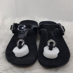 Vionic Black Patent Lana Sandals Women's Size 9